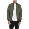 Olive Green Mens Vinyl Waterproof Bomber Jacket Stylish Protection - Estalios