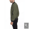 Olive Green Mens Vinyl Waterproof Bomber Jacket Stylish Protection - Estalios