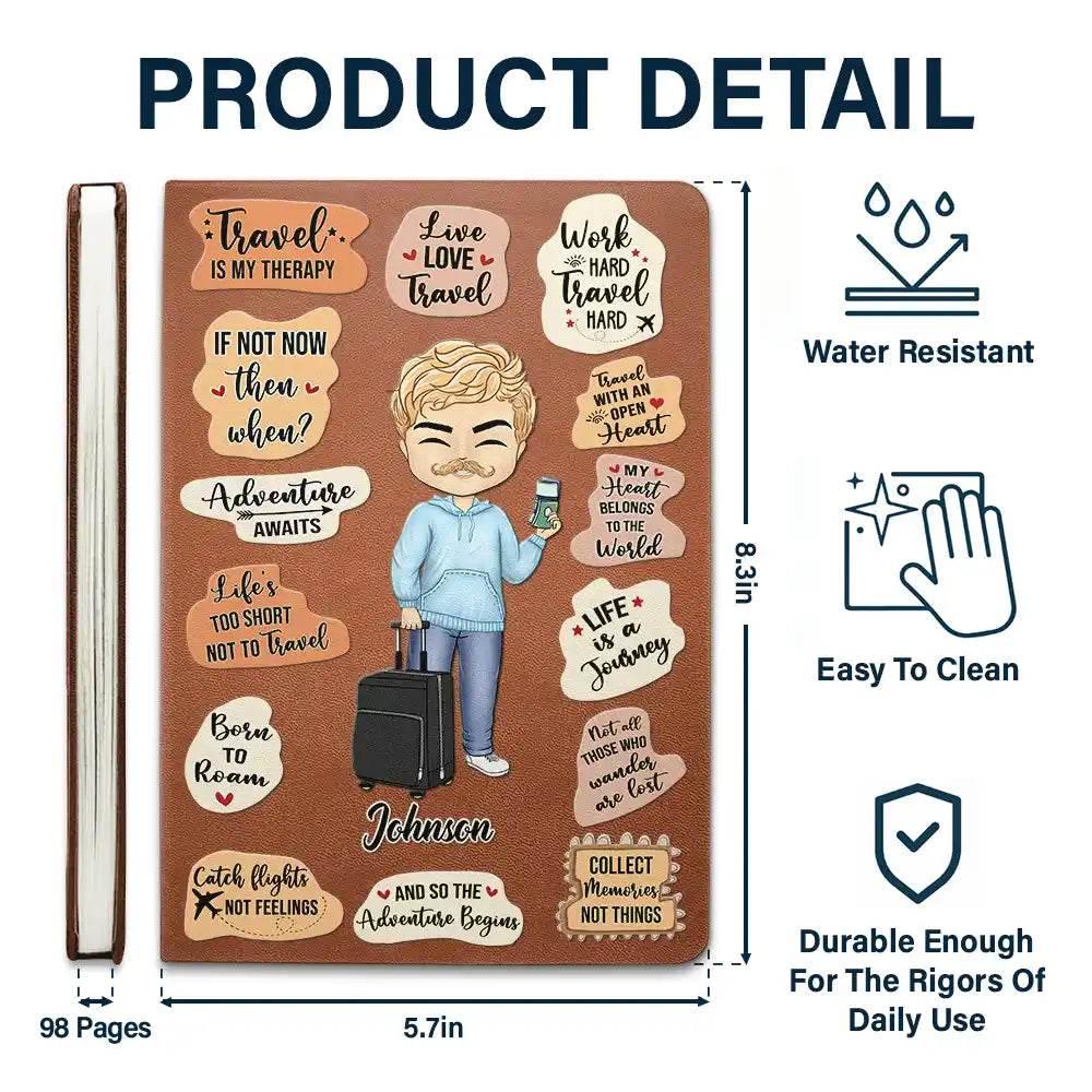 Personalized Leather Journal for Travel Enthusiasts - Estalios