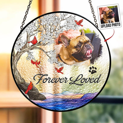 Pet Loss Personalized Photo Stained Glass Suncatcher - Estalios