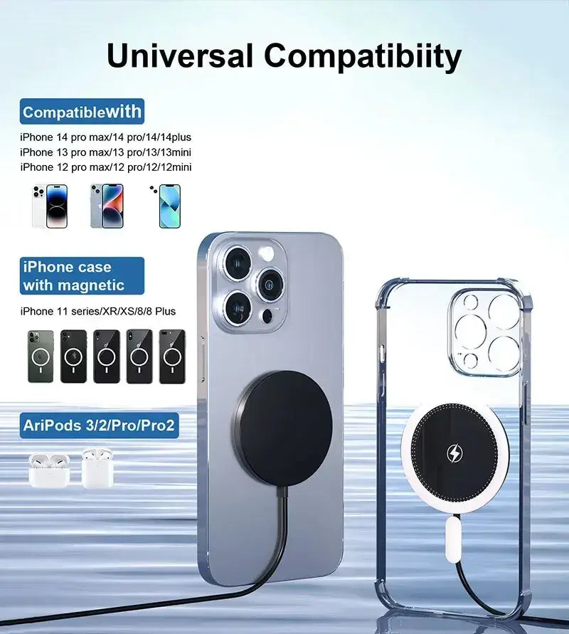 Cargador inalámbrico magnético de 30 W para iPhone y AirPods