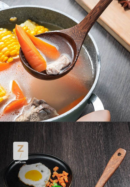 Kitchen Utensils Set Non-Stick Wooden Handle Cooking Tools - Estalios