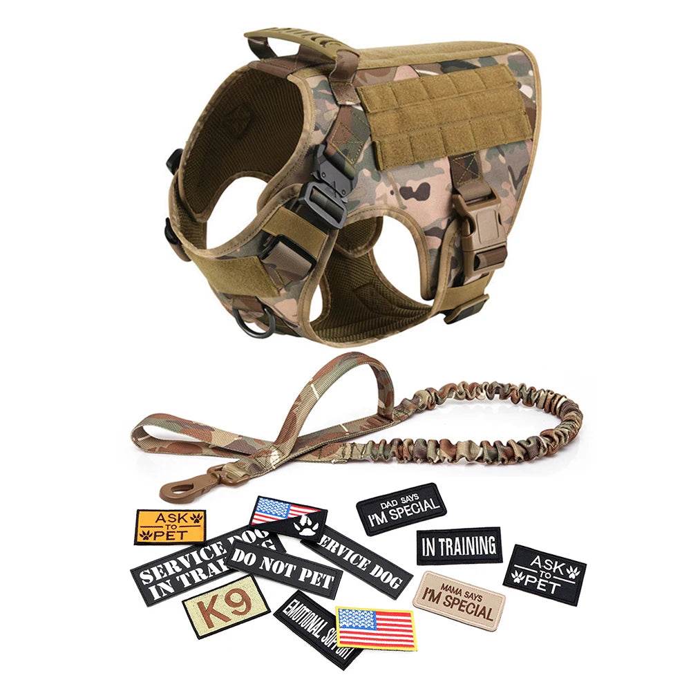 Military Large Dog Harness Leash for Tactical Training - Estalios