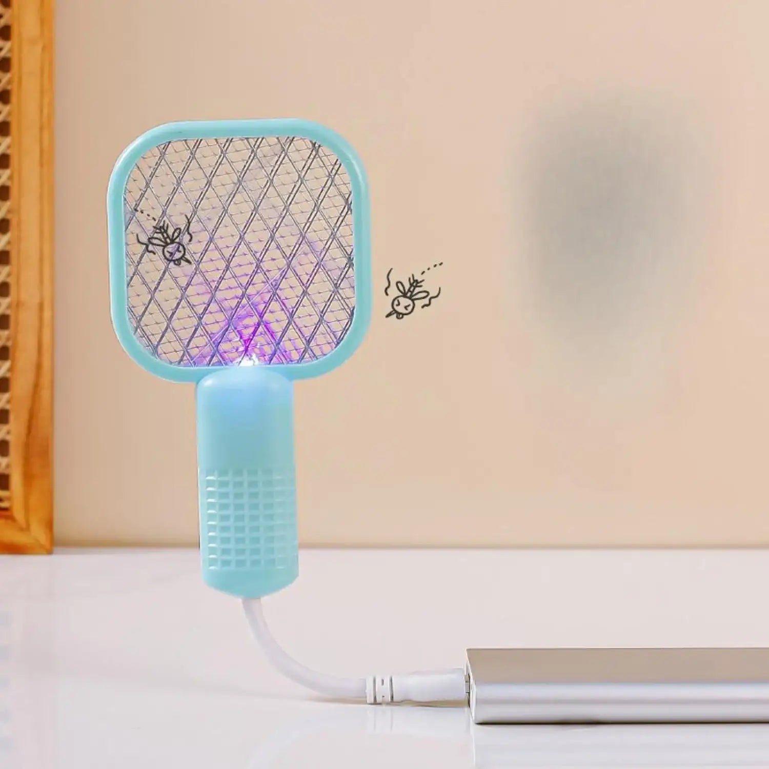Compact USB Electric Mosquito Swatter with 5-Layer Security Net for Home and Camping