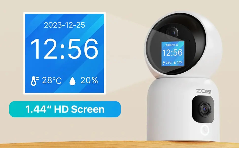 Cámaras inteligentes para bebés ZOSI con WiFi, PTZ, seguimiento automático, IA, panorámica de 360°, videovigilancia para interiores