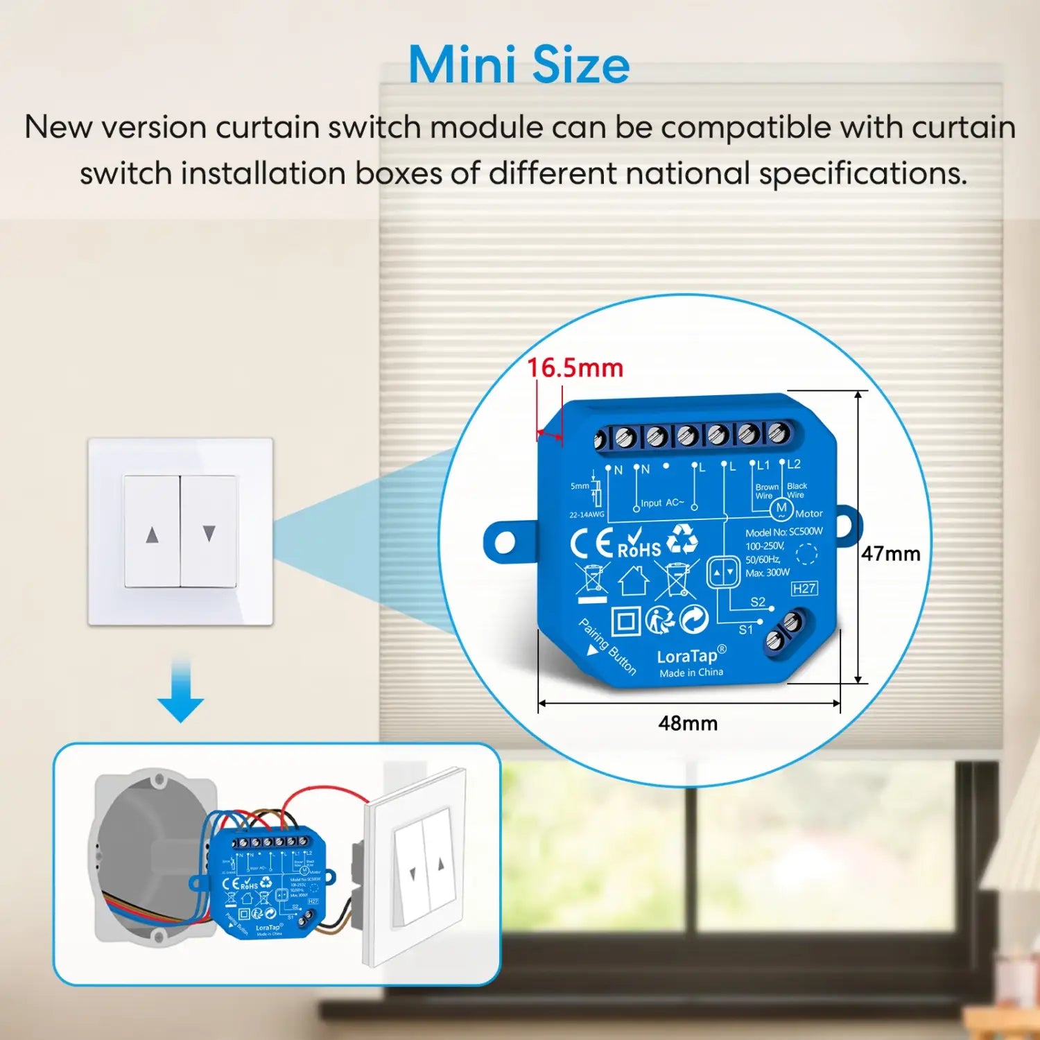 LoraTap Tuya Smart Roller Shutter Curtain Blinds Switch Tubular Motor Percentage Remote Voice Control by Google Home