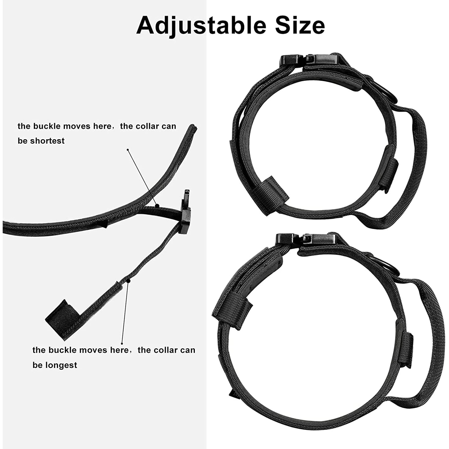 Tactical Dog Collar with Control Handle and Heavy Buckle