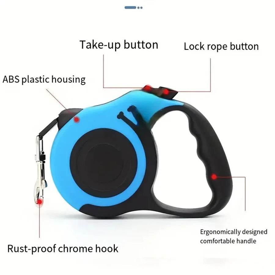 Pet Dog Automatic Retractable Traction Rope with Bone Print - Estalios