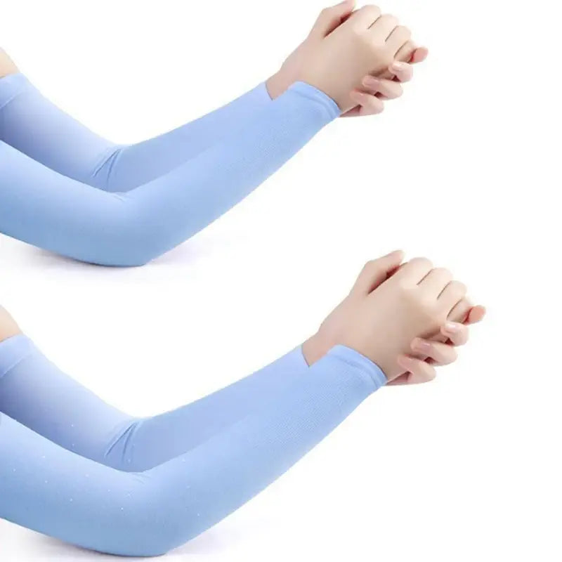 1Pair Ice Silk Sleeve Sunscreen Cuff Arm Sleeves Uv Sun Protect Anti-Slip Summer Men Women Gloves Outdoor Riding Arm