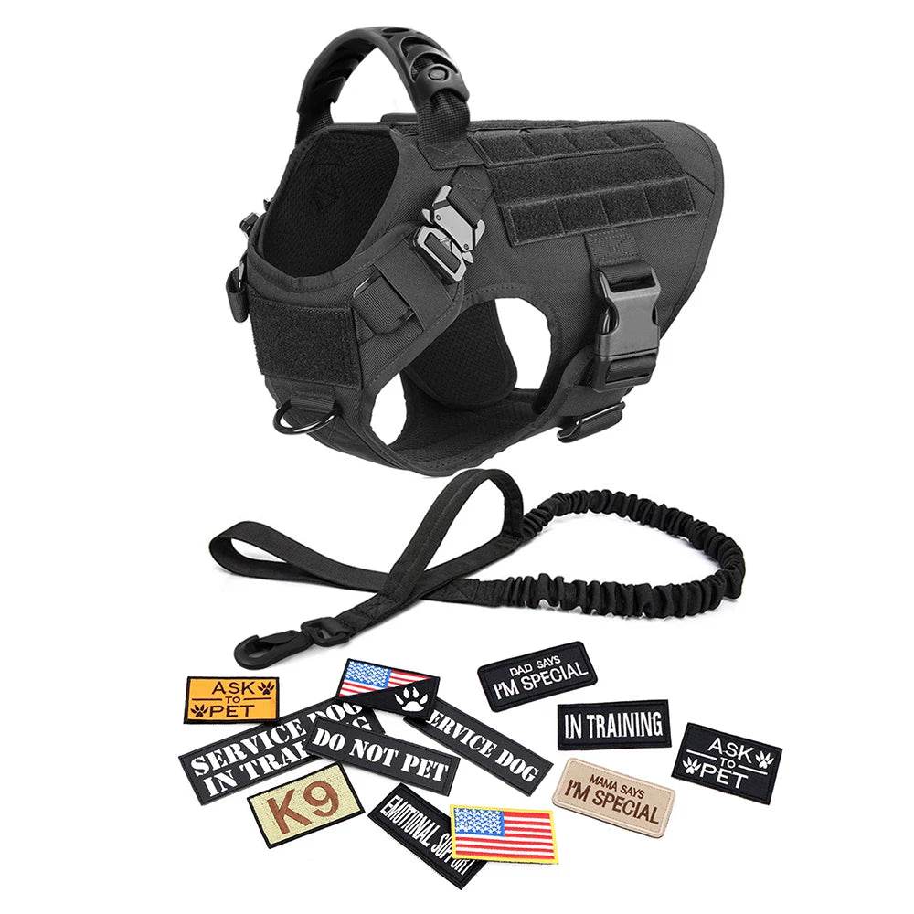 Military Large Dog Harness Leash for Tactical Training - Estalios