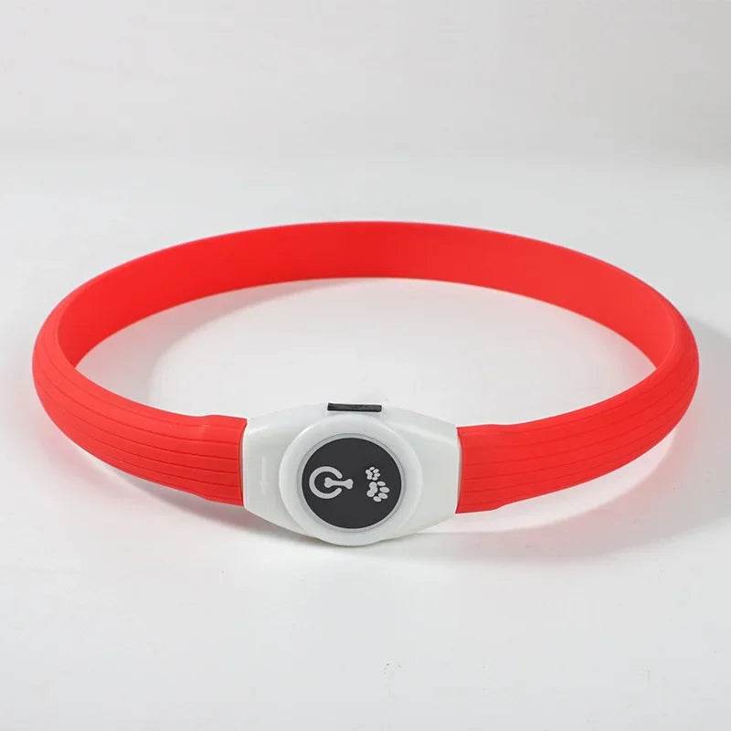 LED Luminous Dog Collar Waterproof USB Light for Night Safety - Estalios