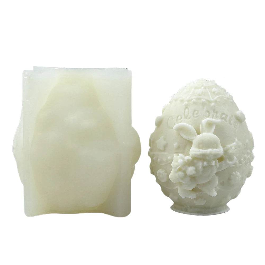 Easter Mold 3D Easter Bunny Egg Candle Silicone Mold Handmade DIY Easter Decorative Ornament Resin Mold Plaster Handicrafts - Estalios