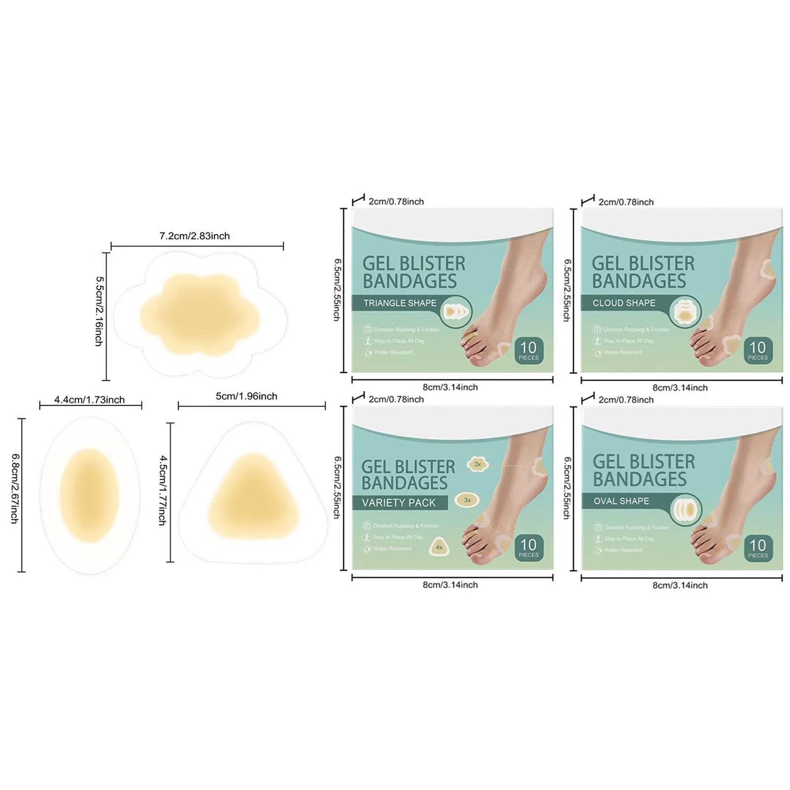10pcs High Heels Gel Blister Bandages for Foot Protection - Estalios