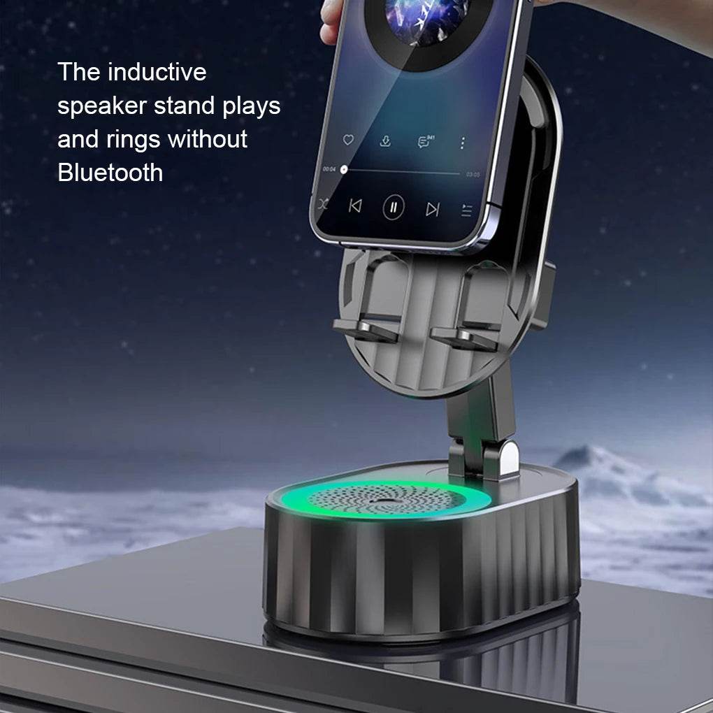 Portable Cell Phone Stand Speaker With Surround Sound Black - Estalios