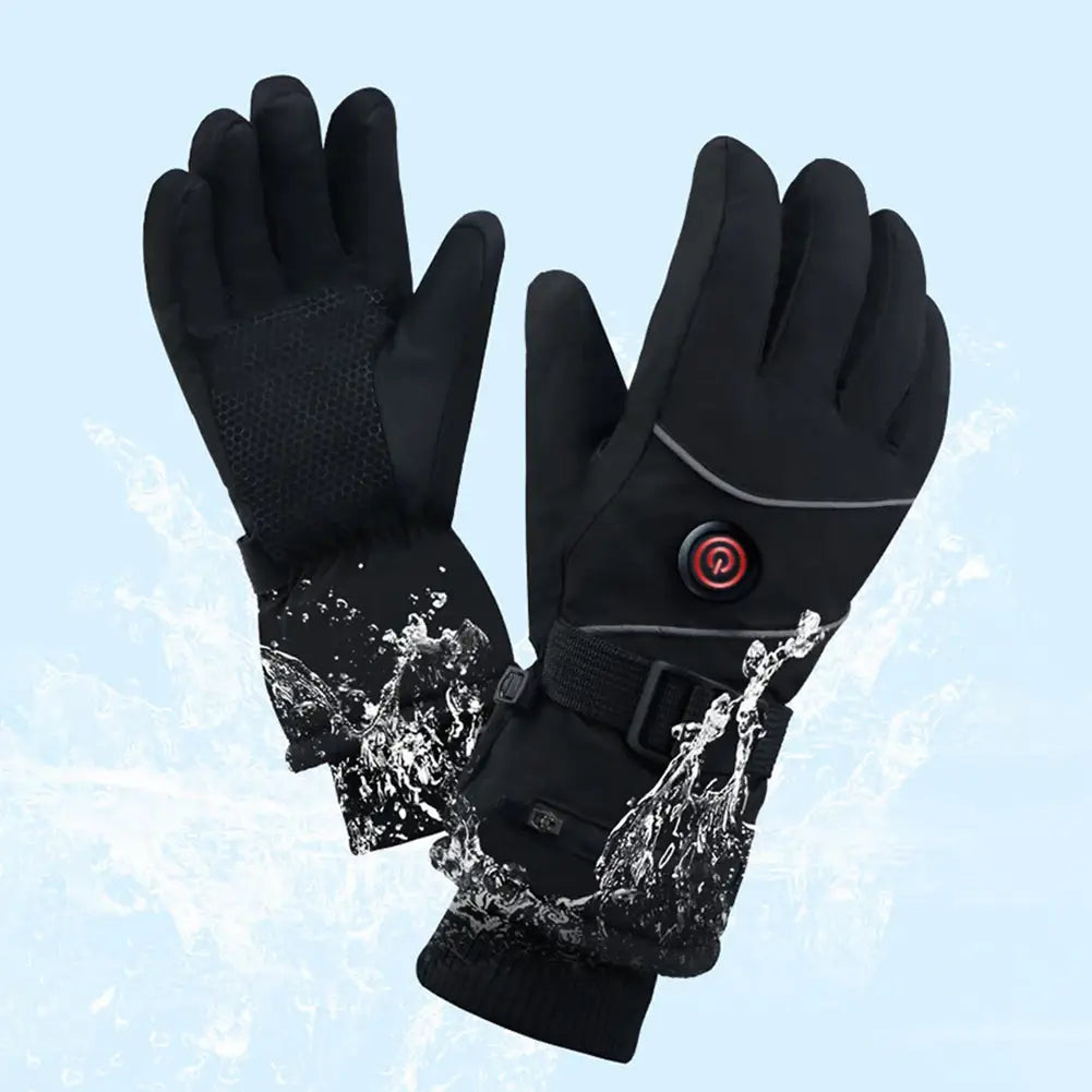 Calentador de manos eléctrico recargable de CC con 3 niveles de calor, guantes calefactables para motocicleta, pantalla táctil, invierno