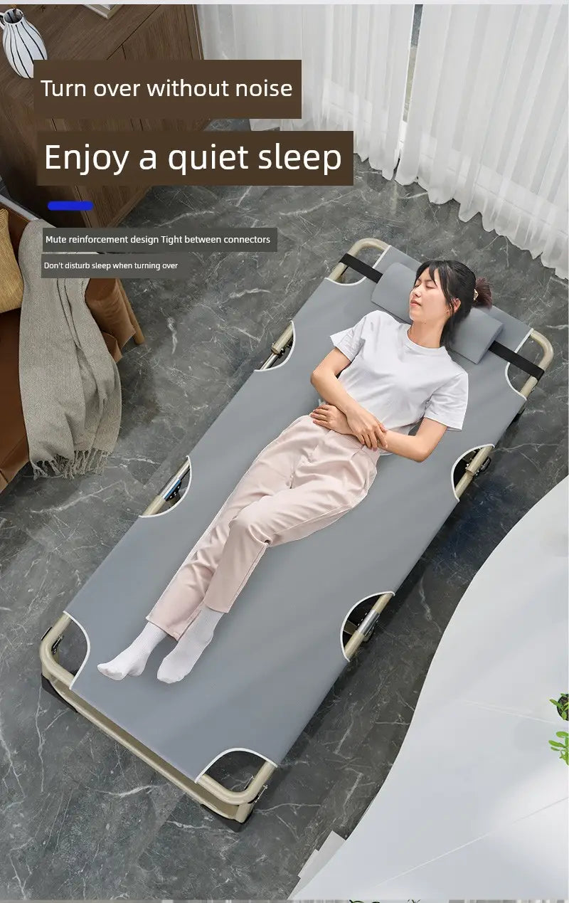 Comfortable Folding Bed with Adjustable Backrest for Adults During Office Lunch Breaks