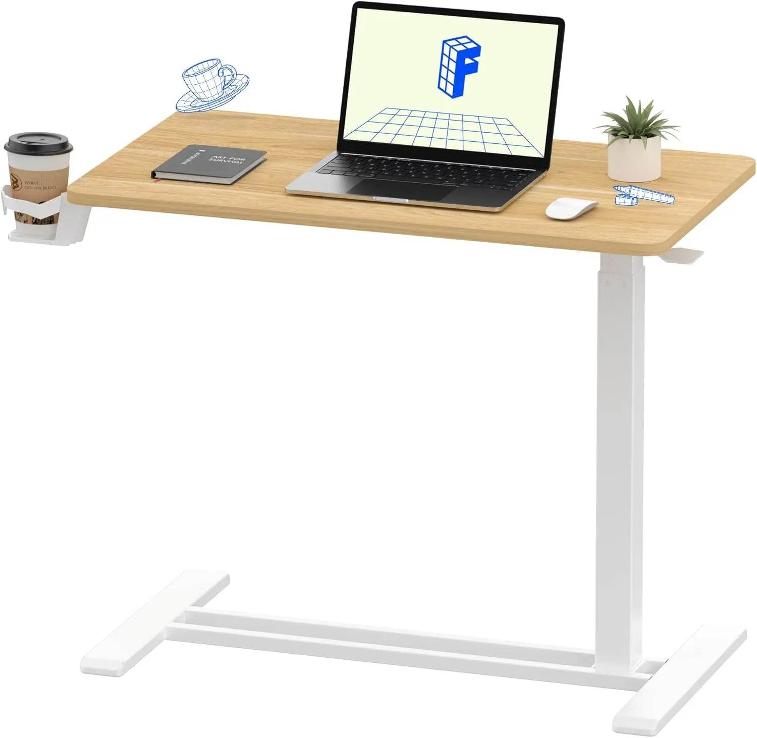 Electric Standing Desk with Drawers, Glass Adjustable Height - Estalios
