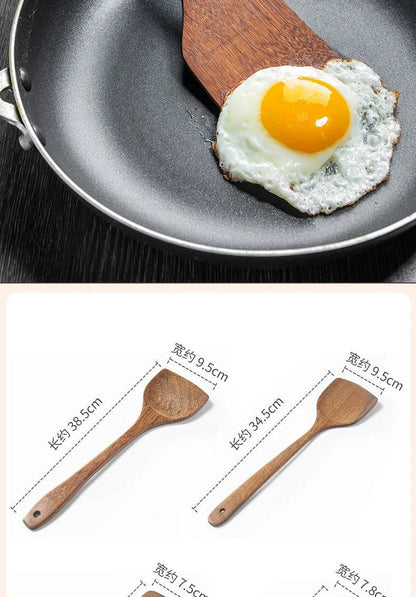 Kitchen Utensils Set Non-Stick Wooden Handle Cooking Tools - Estalios