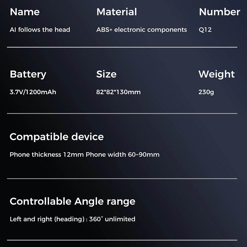 Auto Face Tracking Tripod with Gesture Control for Tiktok - Estalios