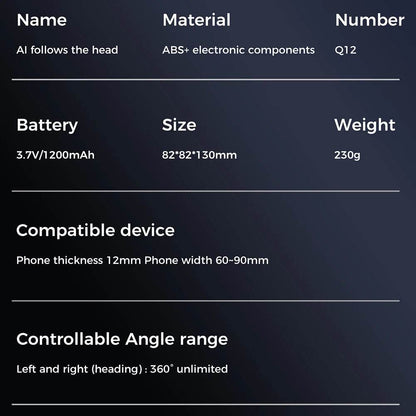 Auto Face Tracking Tripod with Gesture Control for Tiktok - Estalios
