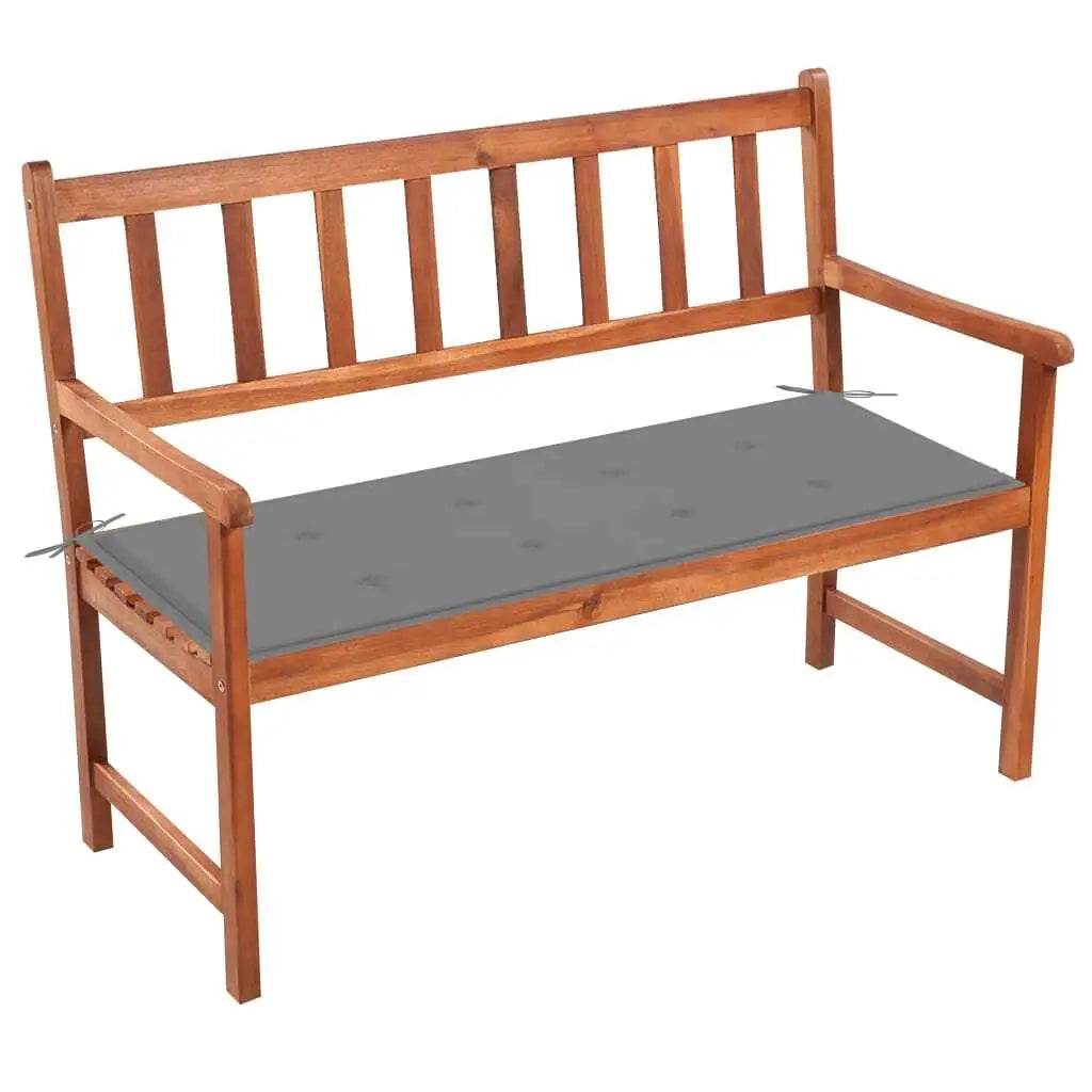 47.2” Acacia Wood Patio Bench with Cushion for Outdoor Relaxation - Estalios