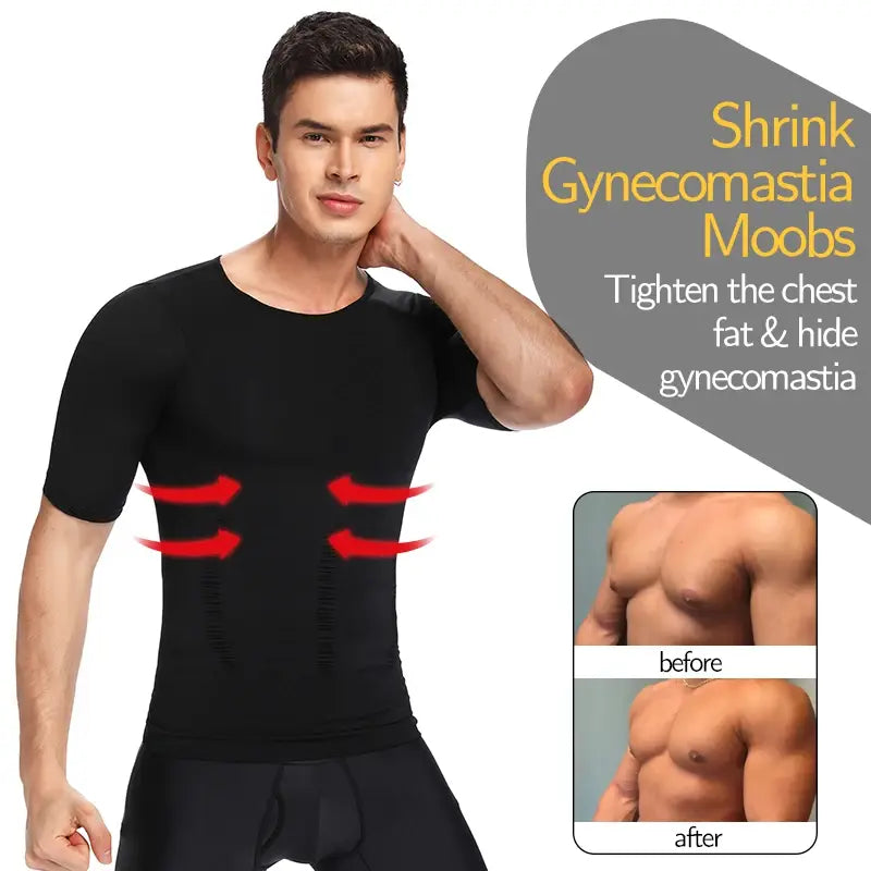 Camiseta moldeadora de pérdida de peso para hombre, camiseta de compresión adelgazante