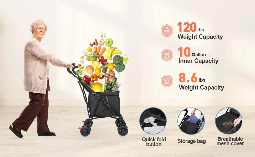 Durable Lightweight Multifunctional Cart for Market and Picnic - Estalios