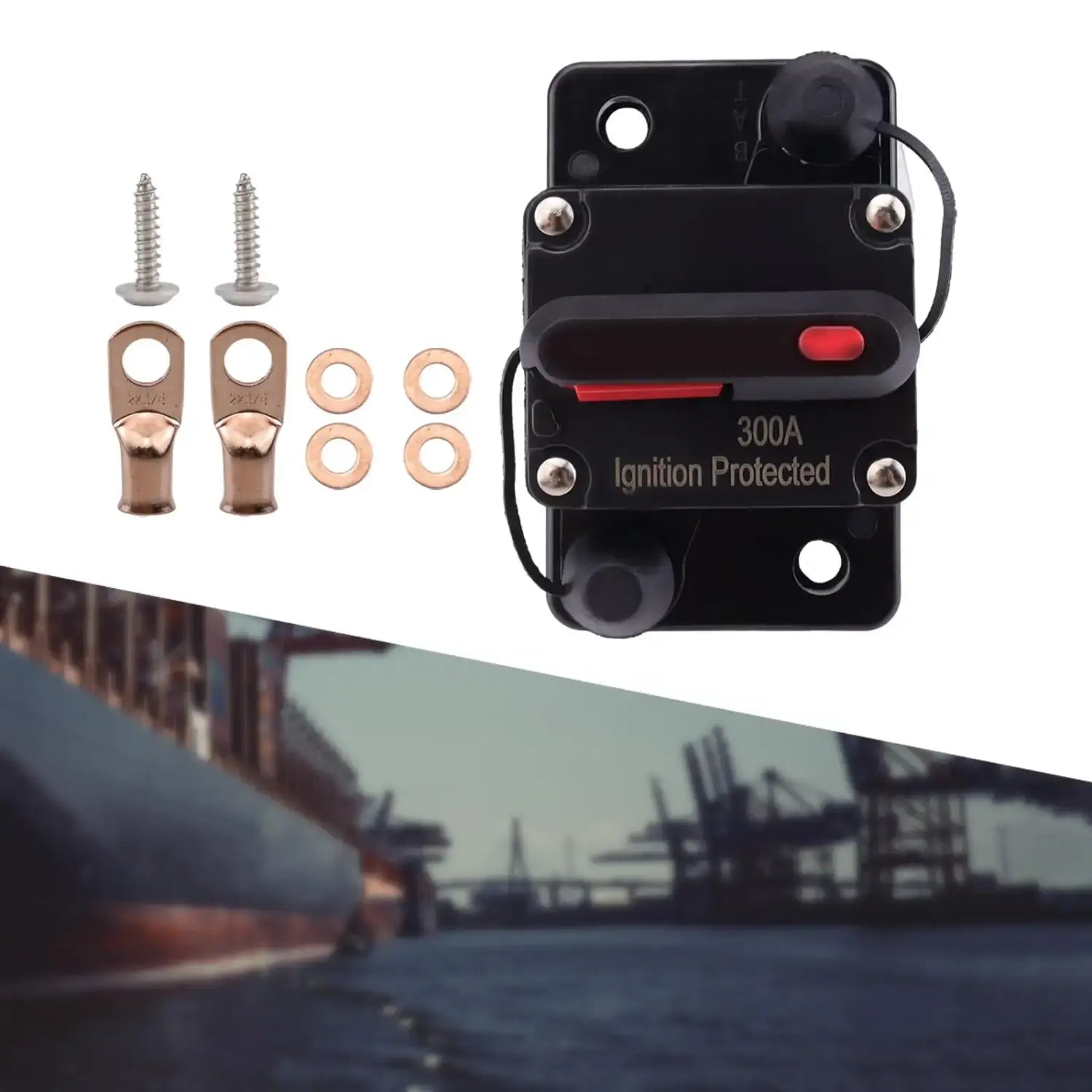 Marine Circuit Breaker Ignition protected with Manual Reset ,Waterproof, 12V-48V DC for RV Trolling Car Audio Truck Boat