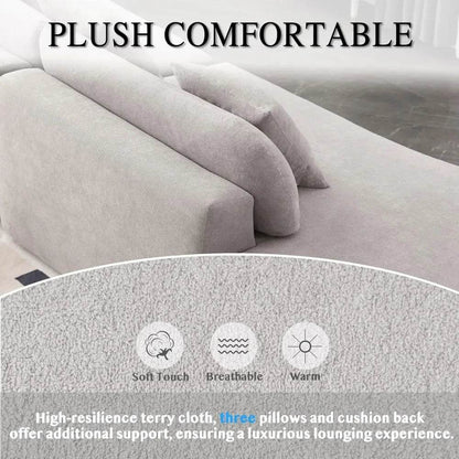 130.5'' Modern Cloud Sofa Couch with 3 Comfy Pillows - Estalios