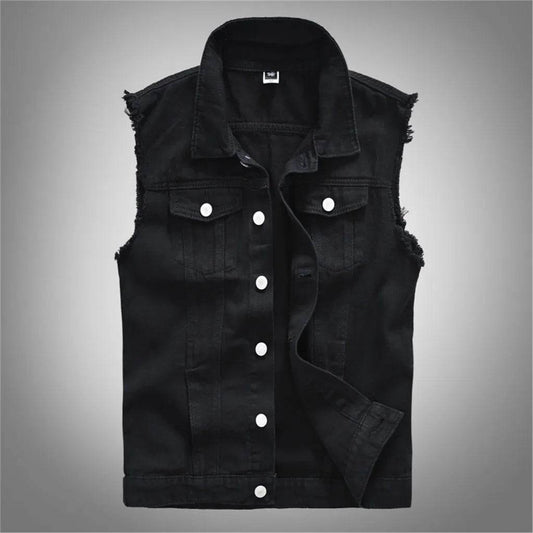 Men's Sleeveless Denim Vest for Autumn Casual Style - Estalios