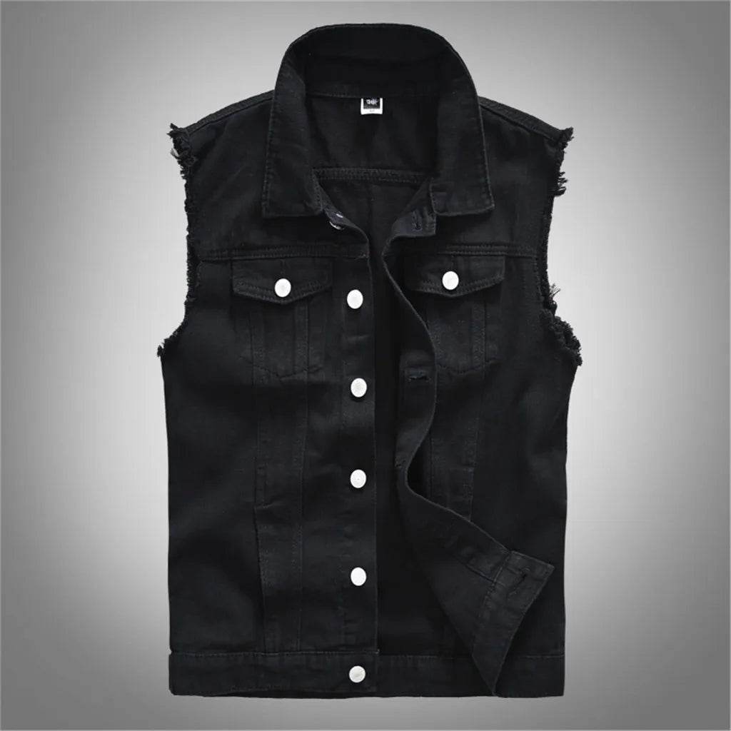Men's New Fashion Sleeveless Denim Vest for Autumn Casual Wear - Estalios