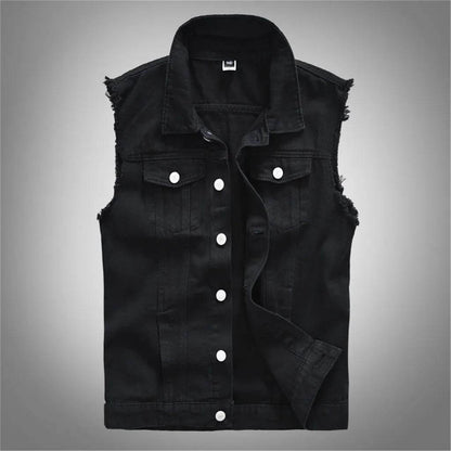 Men's New Fashion Sleeveless Denim Vest for Autumn Casual Wear - Estalios