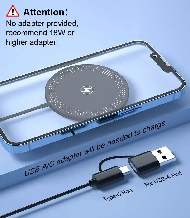 Cargador inalámbrico magnético de 30 W para iPhone y AirPods