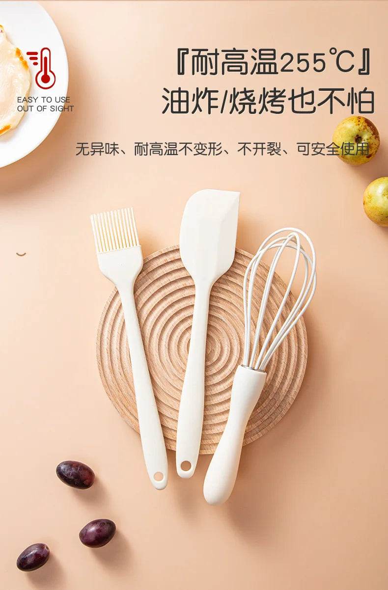 Silicone Baking Set with Spatula, Whisk, and Brush - Estalios