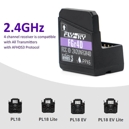 Flysky FGr4D Dual-Antenna Receiver for RC Vehicles - Estalios