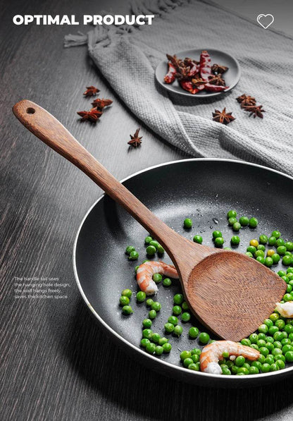 Kitchen Utensils Set Non-Stick Wooden Handle Cooking Tools - Estalios