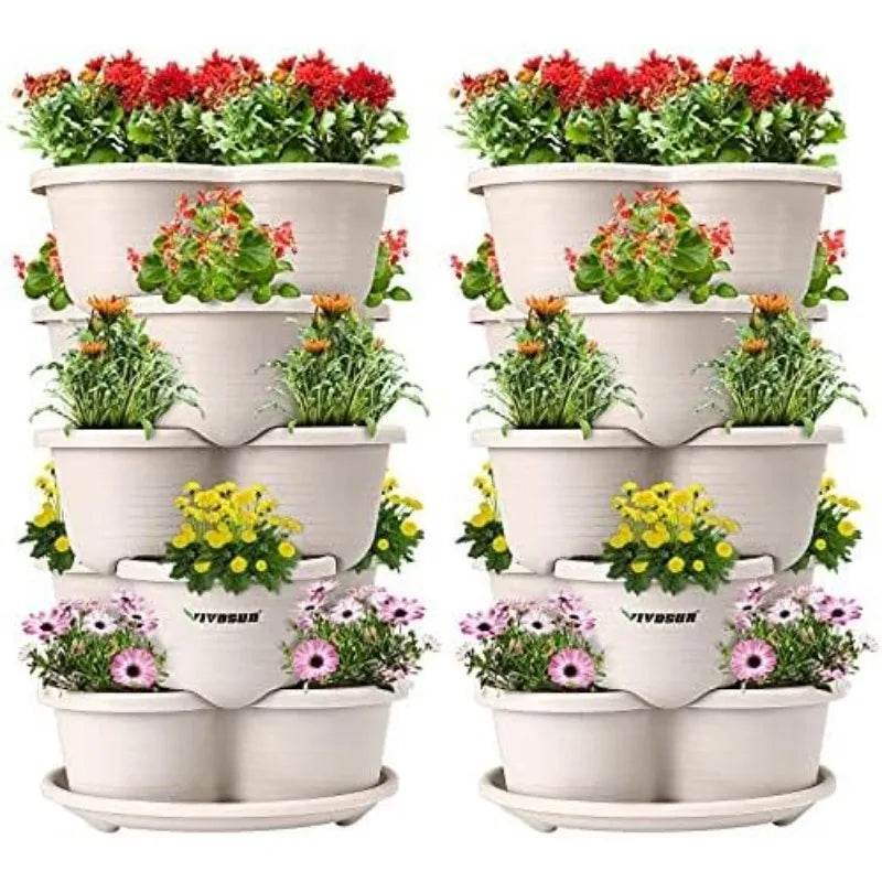 2-Pack 5 Tier Vertical Gardening Planter for Herbs and Flowers - Estalios