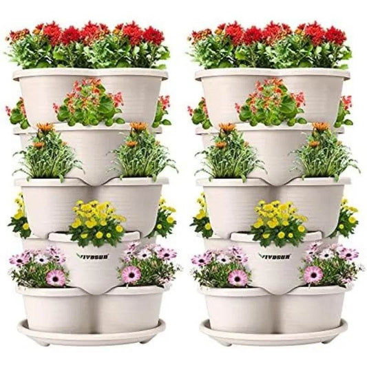 2-Pack 5 Tier Vertical Gardening Planter for Herbs and Flowers - Estalios