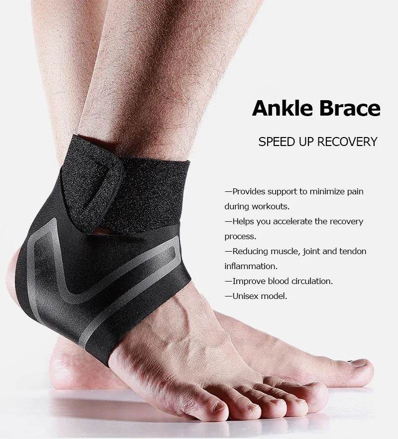 1 Pair Fitness Sports Ankle Brace Adjustable Compression Support - Estalios