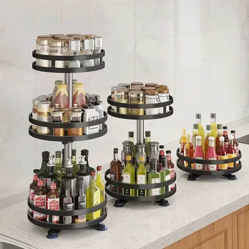 360 Rotation Spice Rack Multi-Layer Kitchen Organizer Tray - Estalios