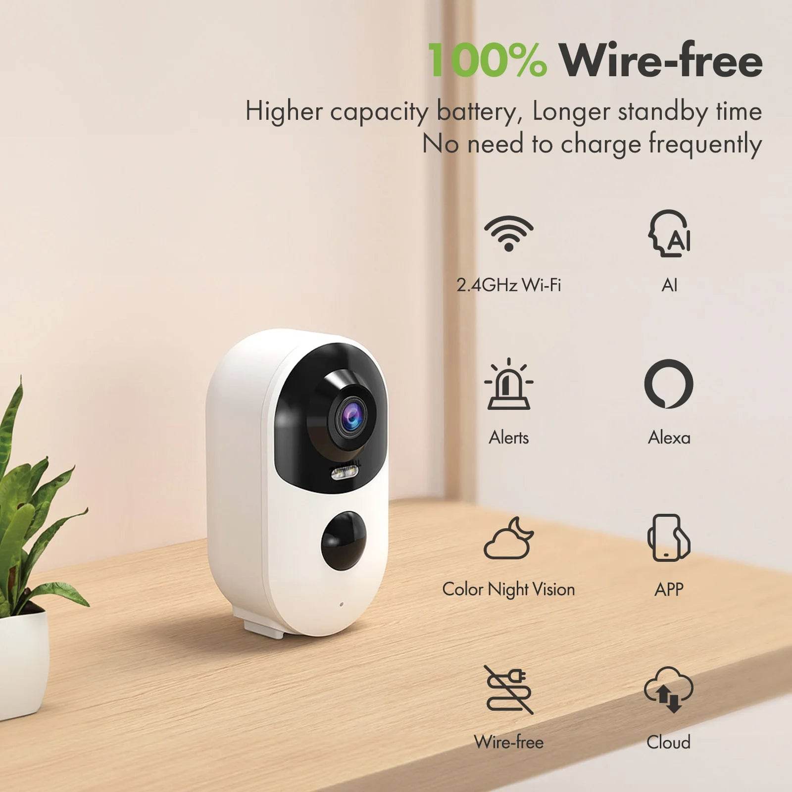 ZUMIMALL APP Security Wireless Outdoor Battery Cameras Night Vision - Estalios