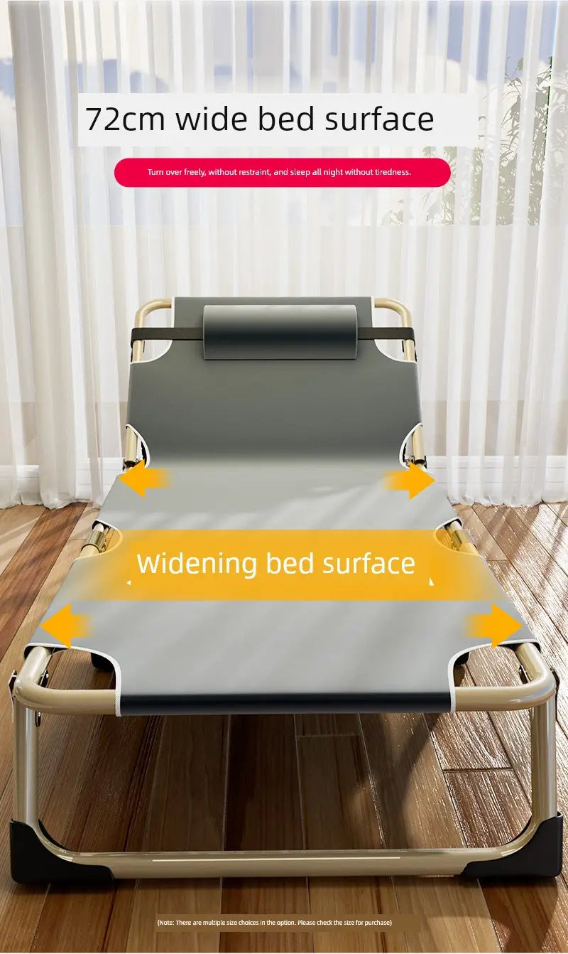 Comfortable Folding Bed with Adjustable Backrest for Adults During Office Lunch Breaks