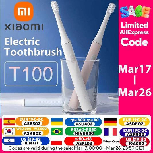 Xiaomi Mijia T100 Sonic Electric Toothbrush IPX7 Waterproof - Estalios