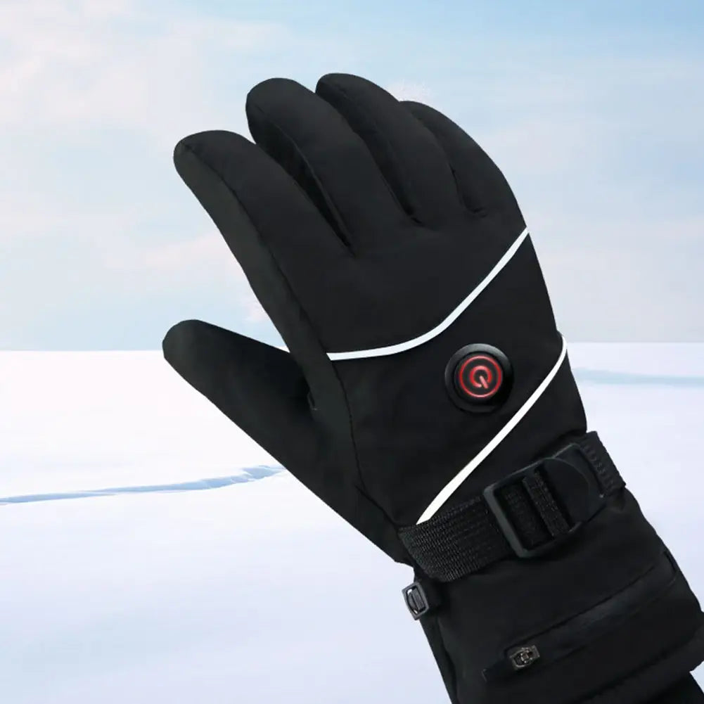 Calentador de manos eléctrico recargable de CC con 3 niveles de calor, guantes calefactables para motocicleta, pantalla táctil, invierno