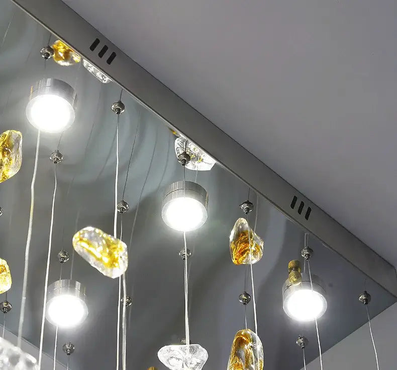 Lámpara de araña de cristal moderna LED para comedor, luces decorativas