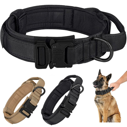Tactical Dog Collar with Control Handle and Heavy Buckle