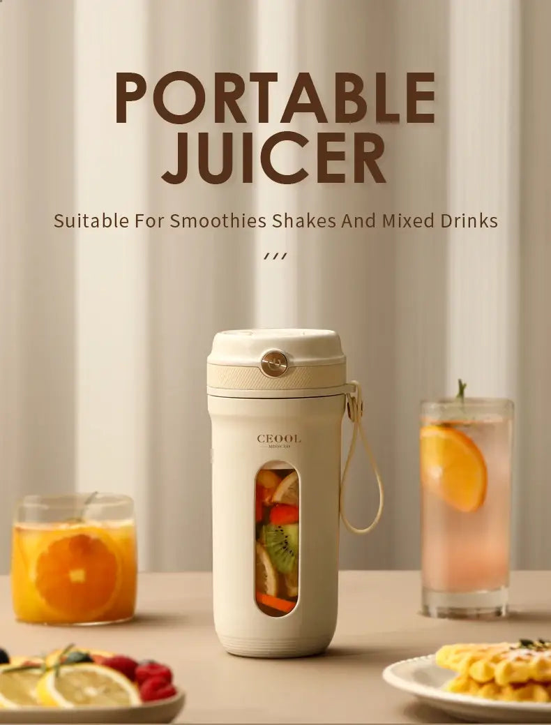 Ultimate Portable Electric Blender with 10 Stainless Steel Blades for On-the-Go Smoothies