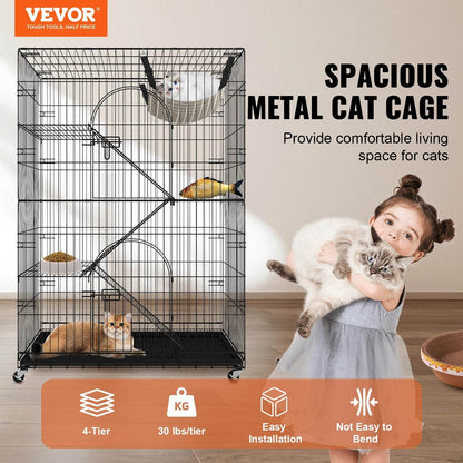4 Tier Large Cat Playpen for Indoor Exercise and Fun - Estalios