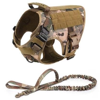 Tactical Military Dog Vest Harness and Leash Set for All Breeds - Estalios