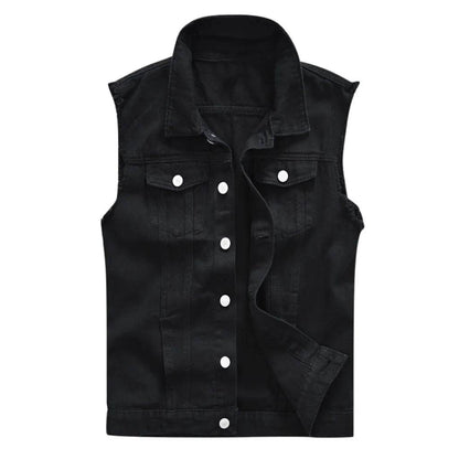 Men's New Fashion Sleeveless Denim Vest for Autumn Casual Wear - Estalios